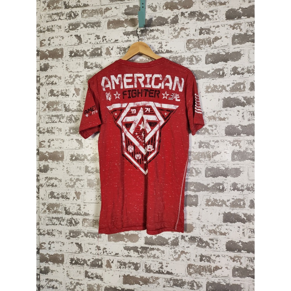 American Fighter Training Division Red Graphic Tee Men's Large Athletic Fit Y2K‎ - Picture 8 of 16